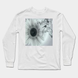 Transparent flower with butterflies Long Sleeve T-Shirt